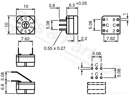 Dipswitch / codeschakelaar 0-9 Hartmann PT65101